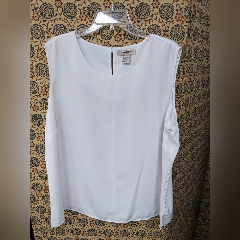 White sleeveless Dressy blouse 2XL [177]